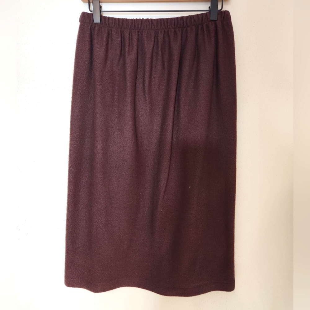 Eileen Fisher Chocolate A-Line Wool Skirt